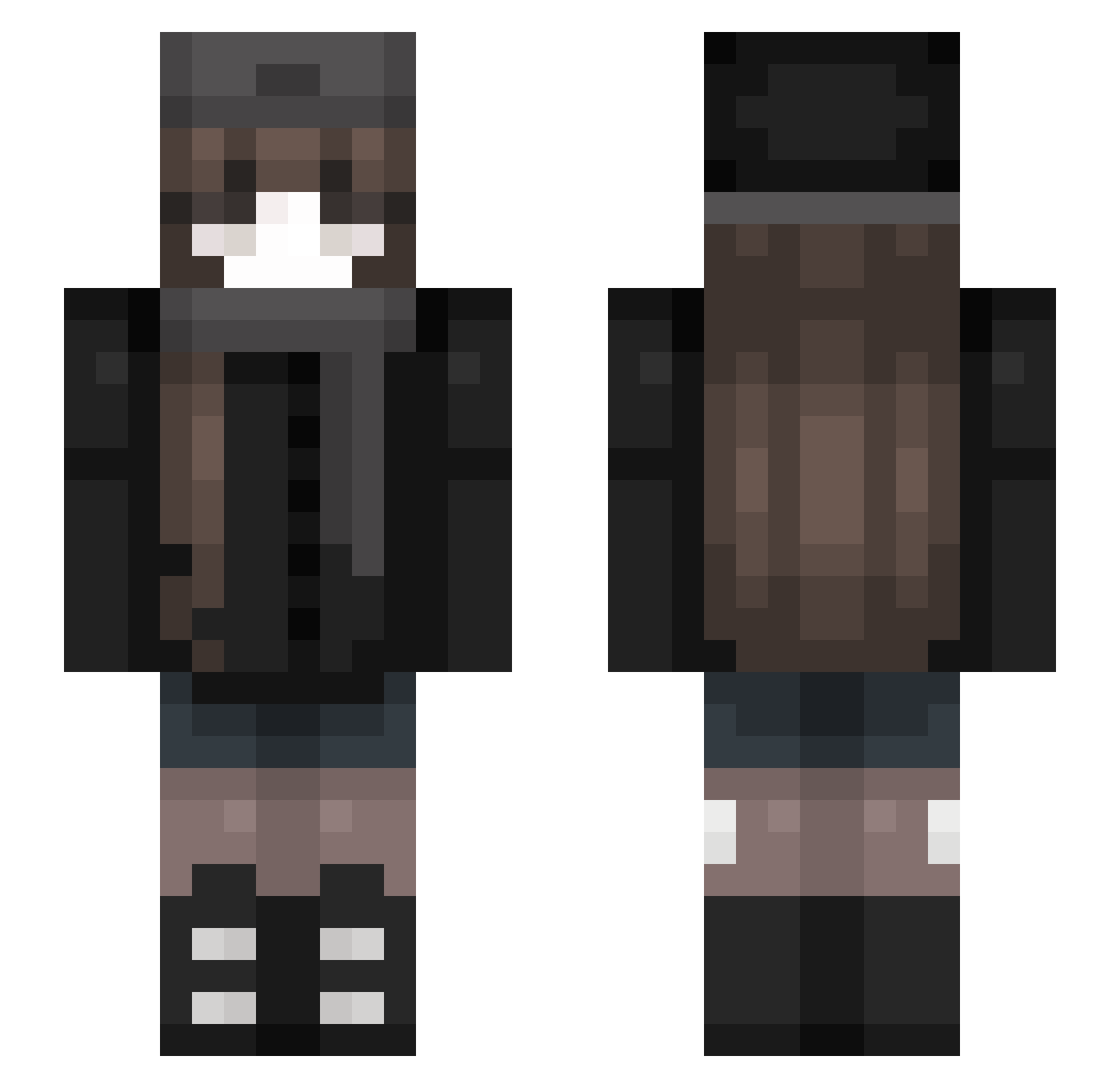 sorennel Minecraft skin, front and back view