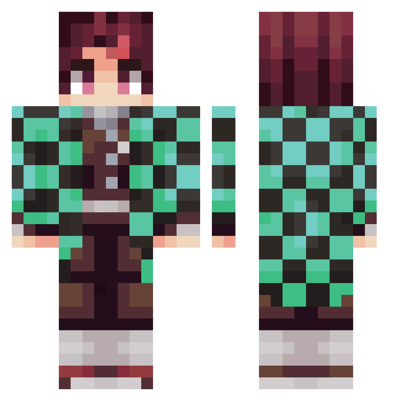 Mik3_Oxmaul Minecraft skin, front and back view
