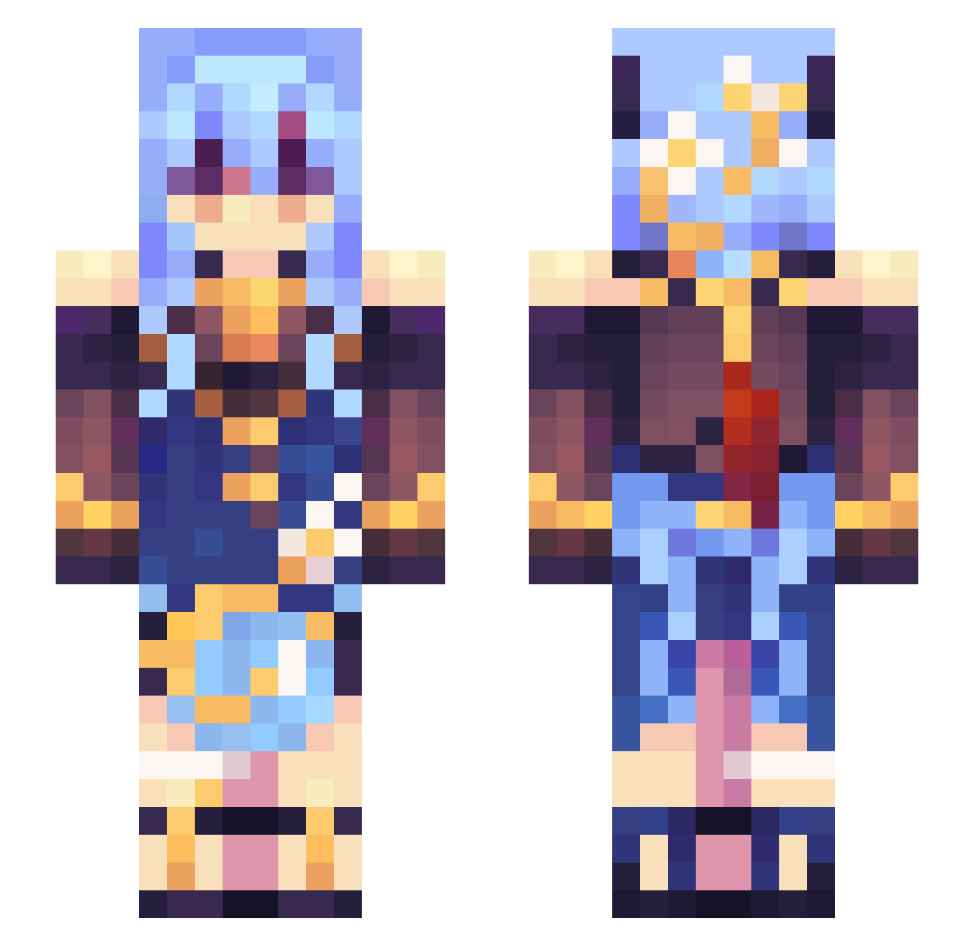 24_garrettgold Minecraft skin, front and back view