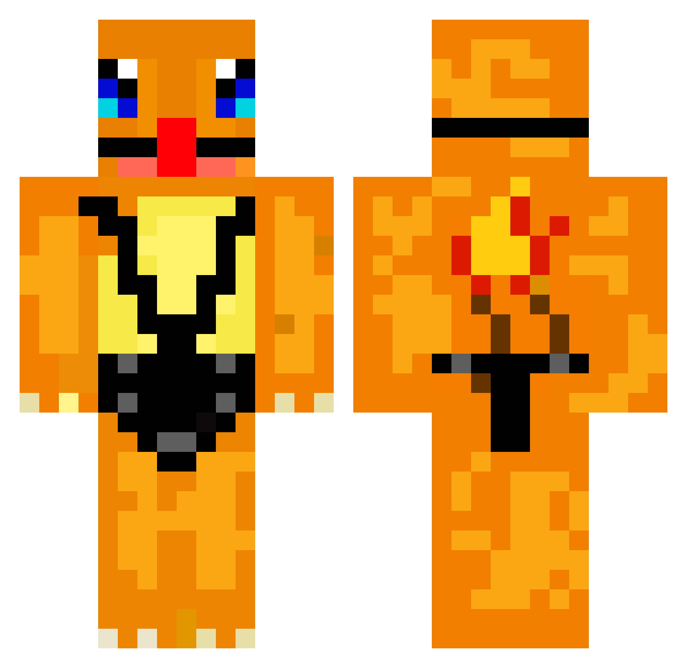 Tamarisks Minecraft skin, front and back view