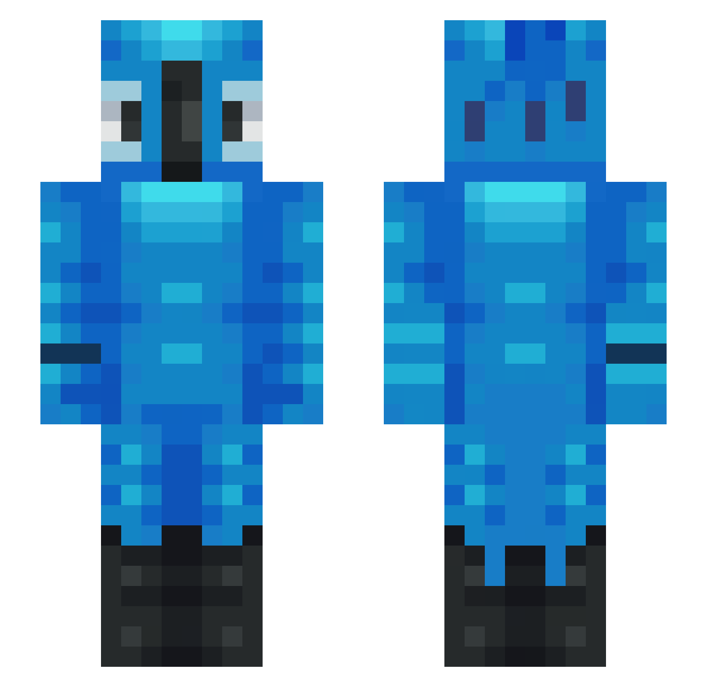 Faithuru Minecraft skin, front and back view