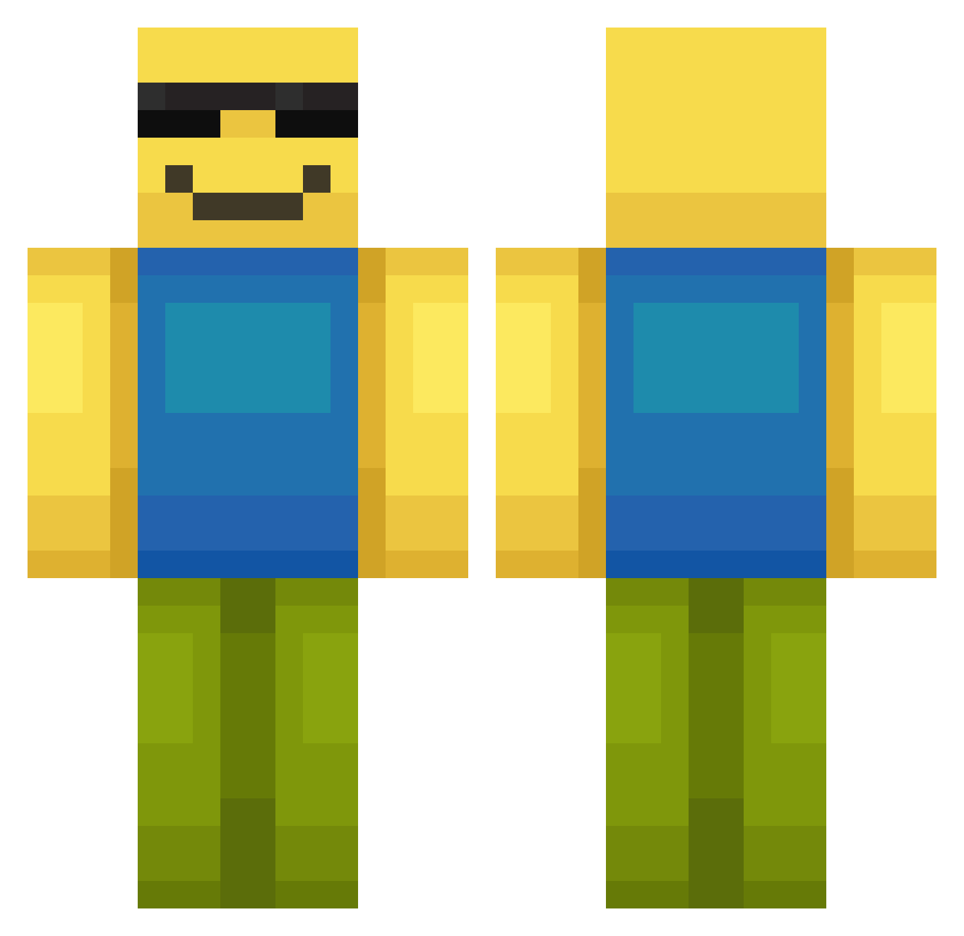 __Adolf_Hitler_ Minecraft skin, front and back view