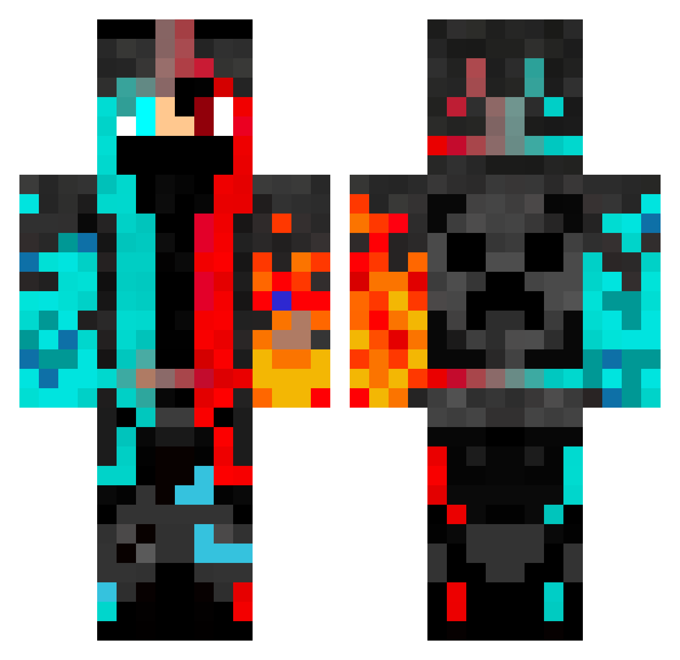 Skilorenso Minecraft skin, front and back view