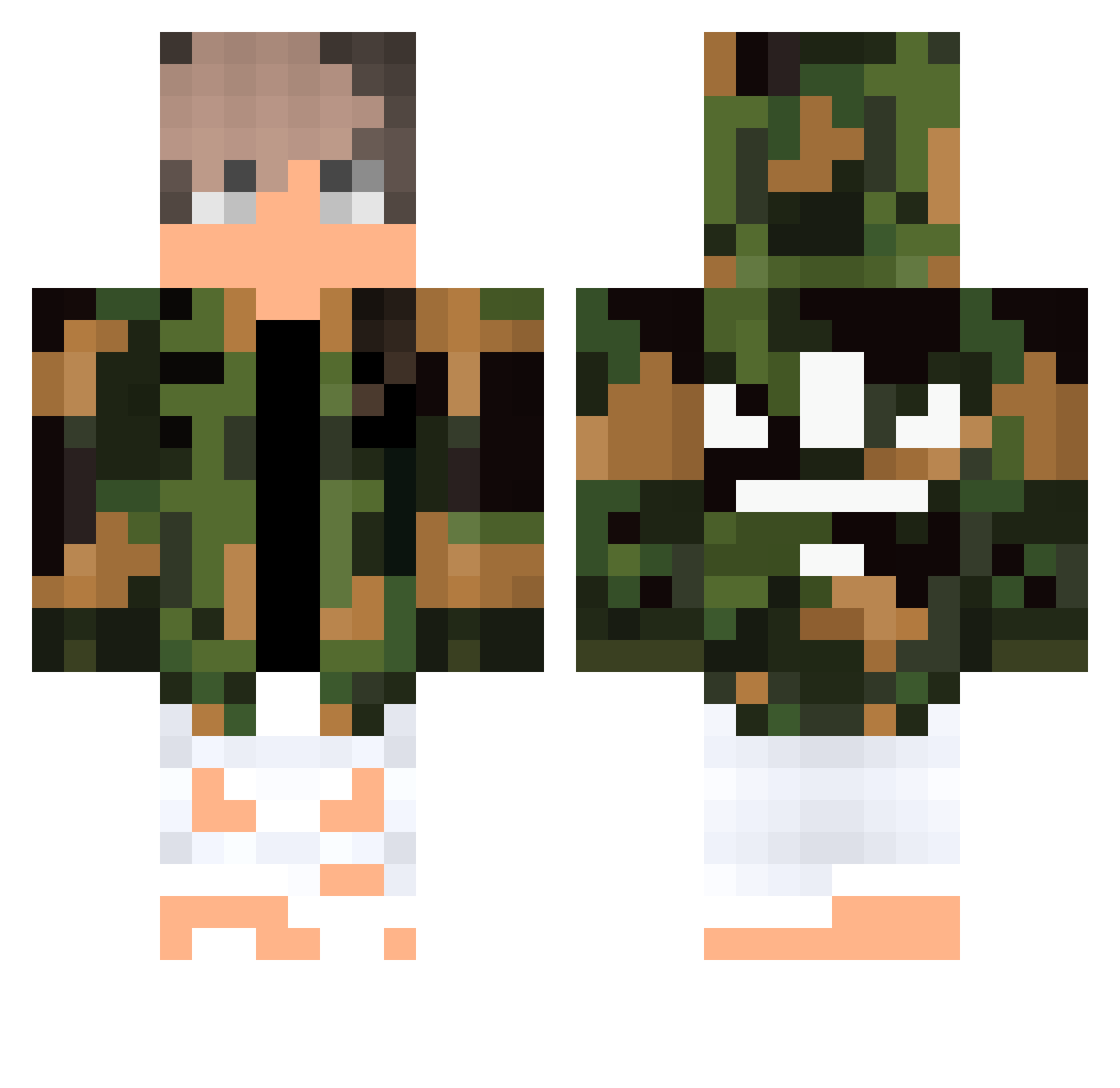 Drueeeeeeee Minecraft skin, front and back view