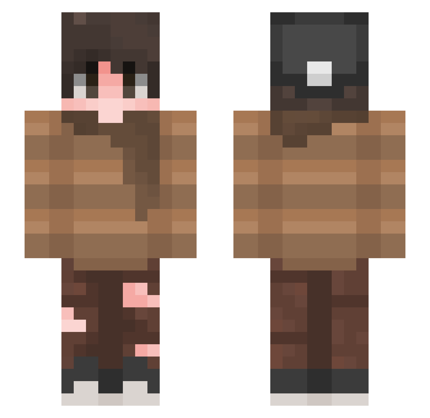TheRealHAYZE Minecraft skin, front and back view