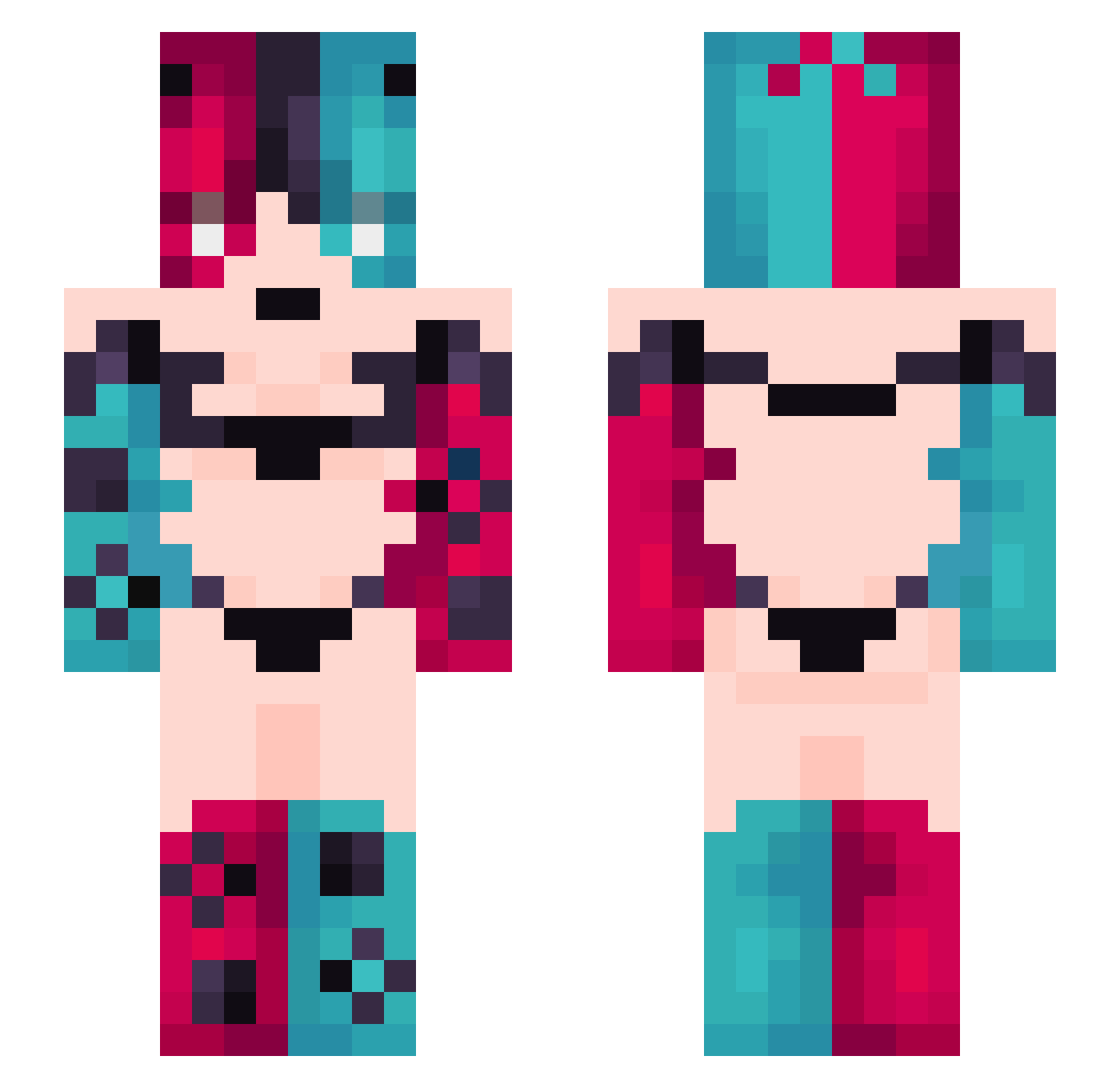 Zaelle Minecraft skin, front and back view