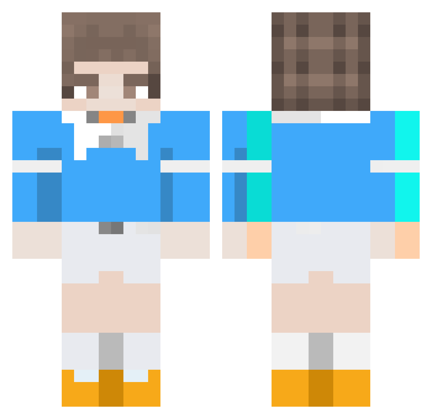 Peywish Minecraft skin, front and back view