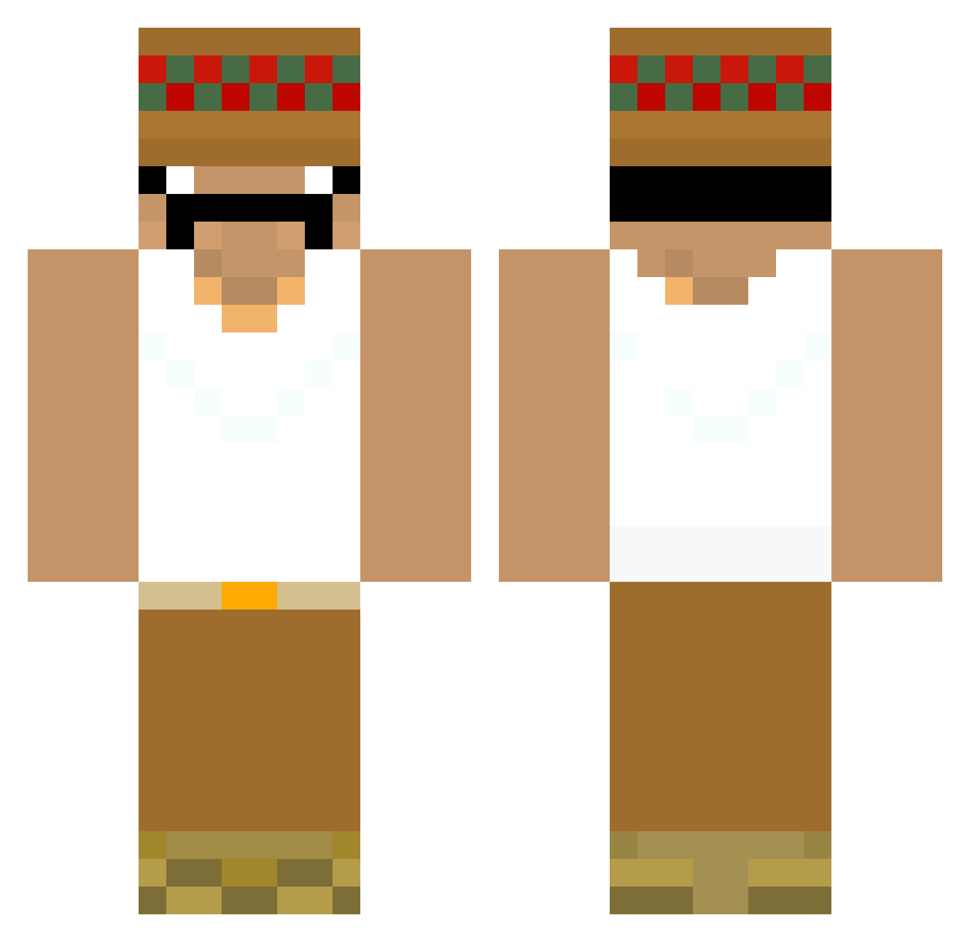 jdheyns Minecraft skin, front and back view