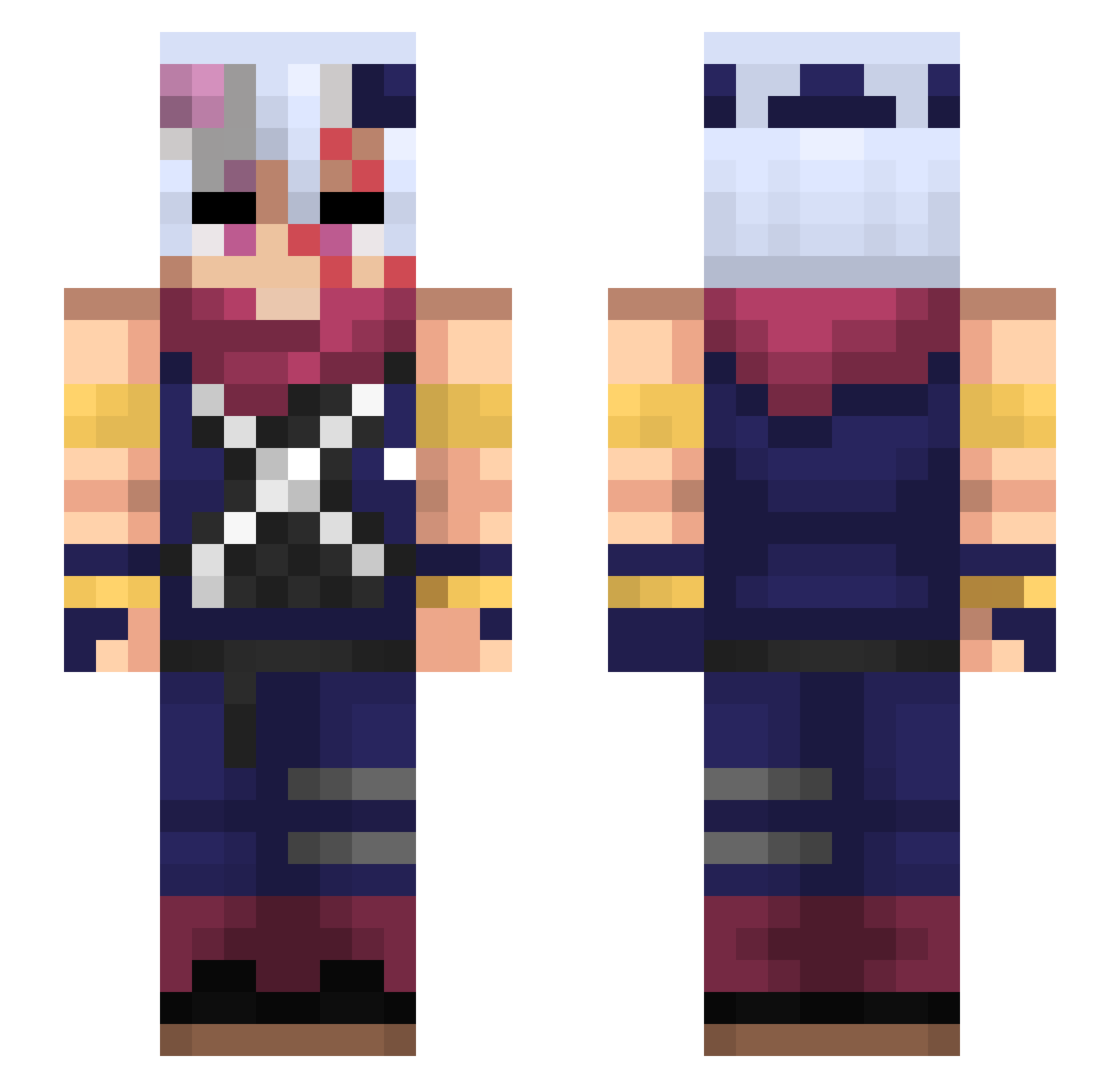 xD_M1s Minecraft skin, front and back view