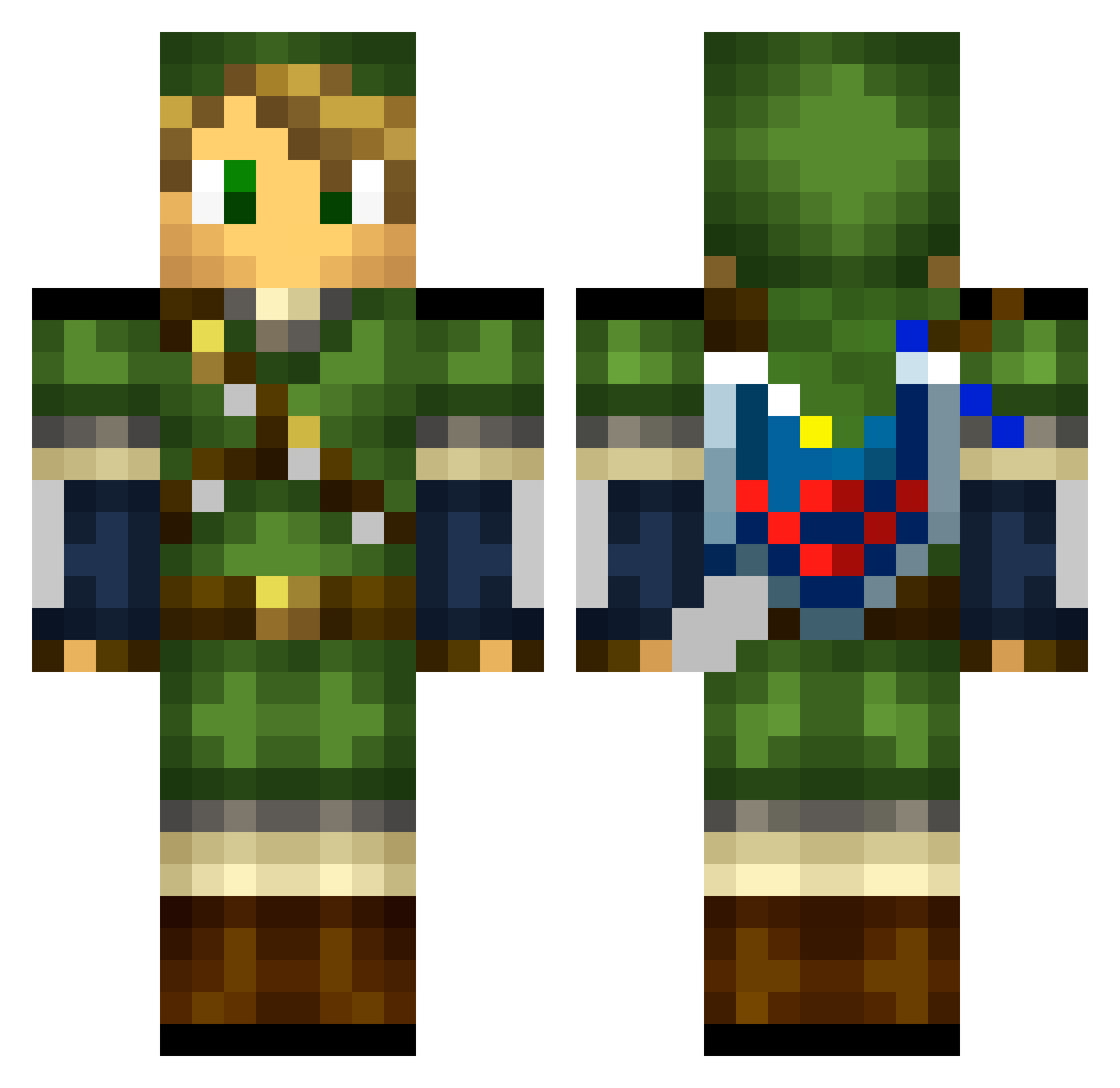 Agelaus Minecraft skin, front and back view