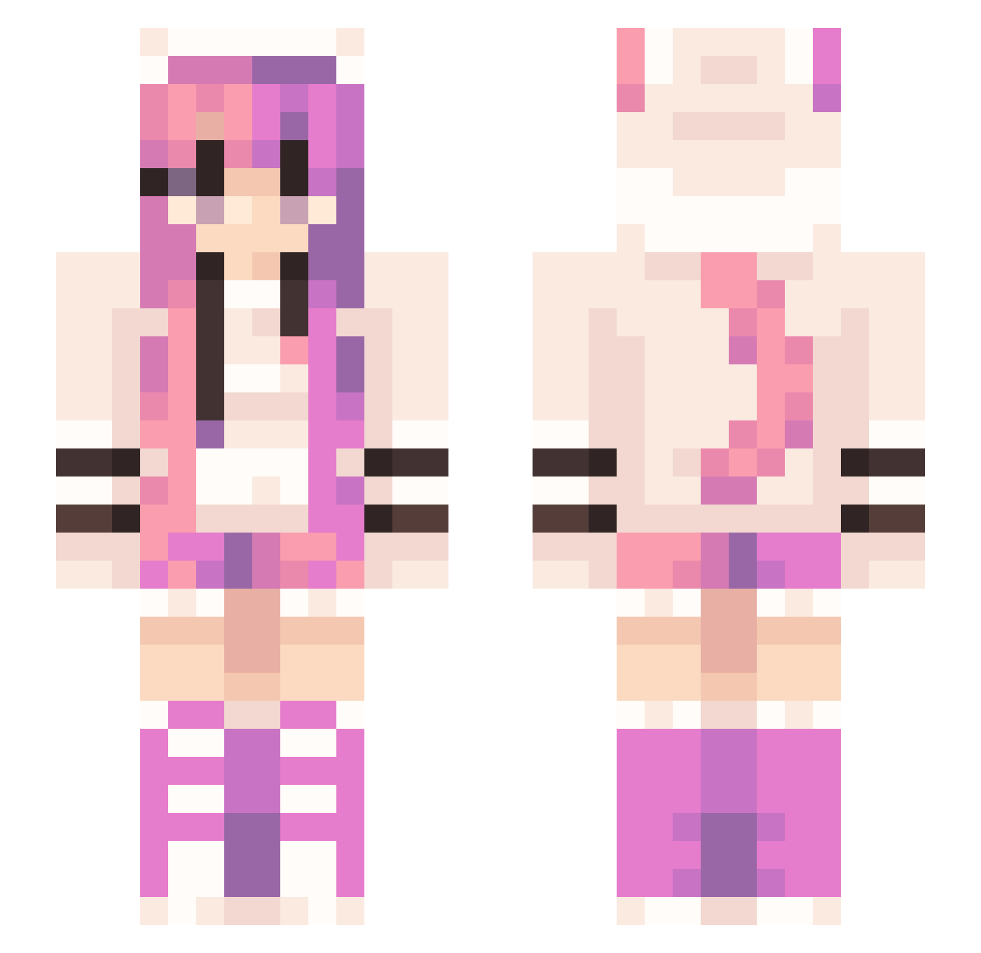 QiHao Minecraft skin, front and back view