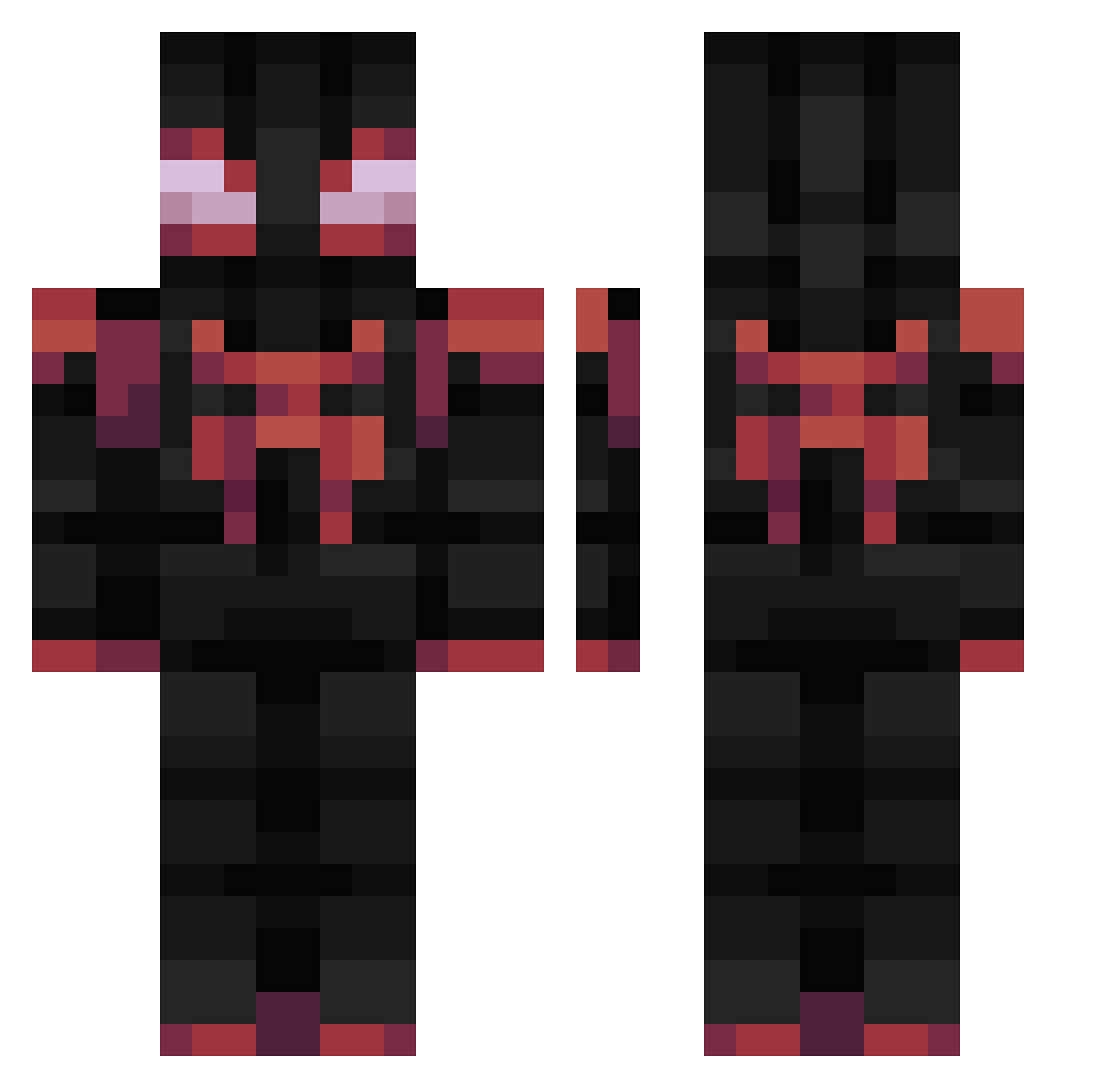 mimick45 Minecraft skin, front and back view