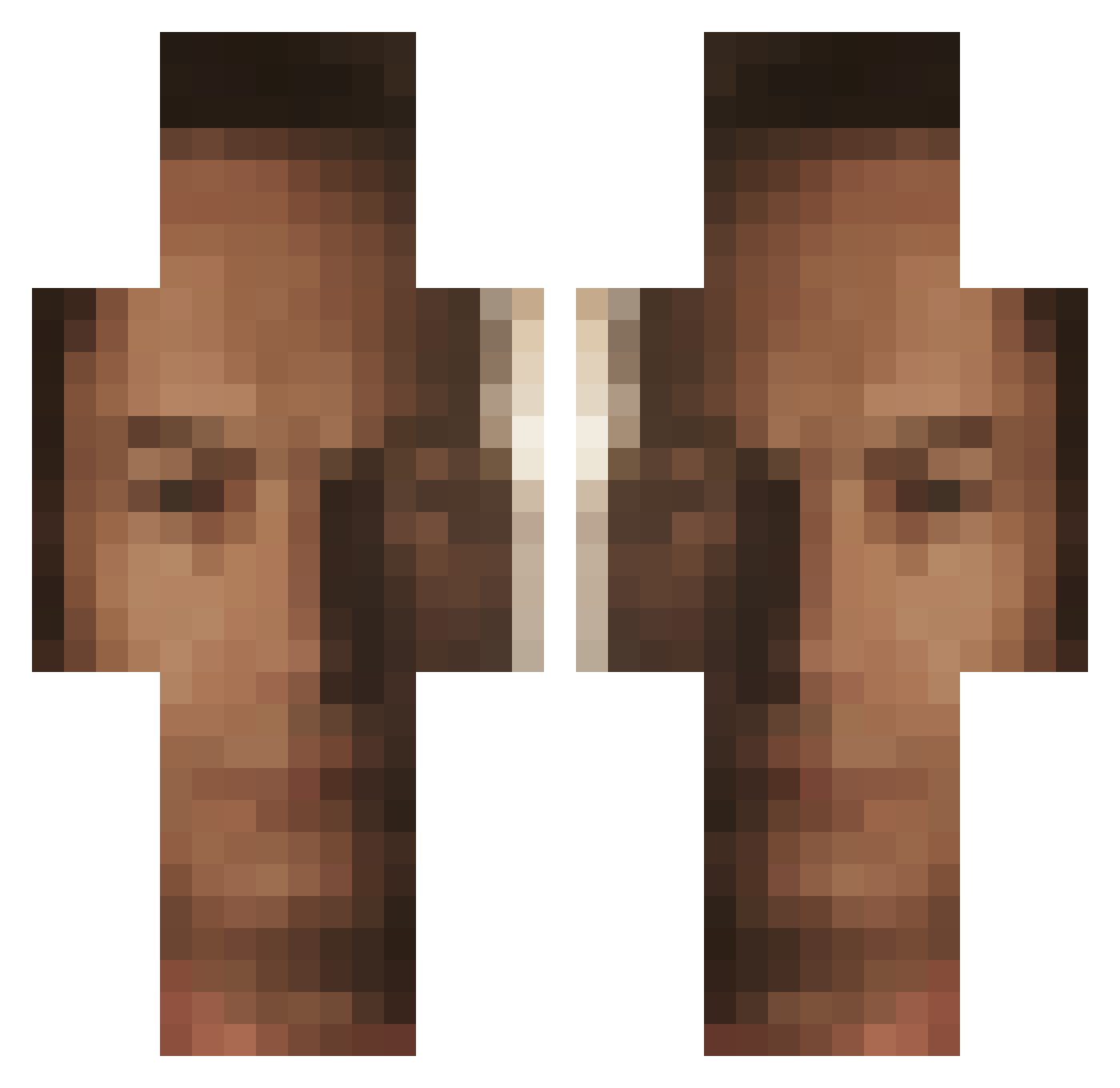 McBambusleitung Minecraft skin, front and back view