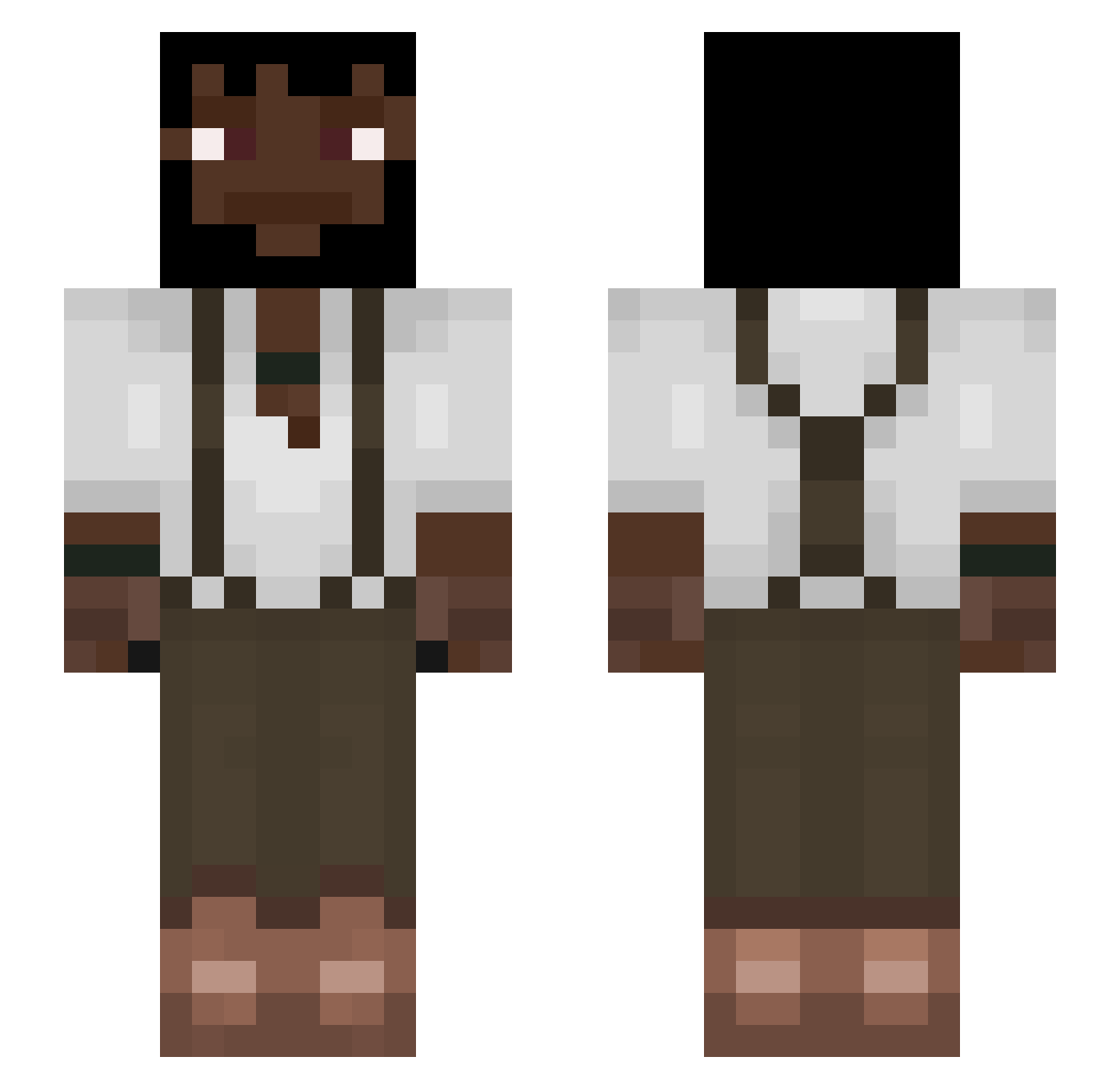 Relinquo19 Minecraft skin, front and back view