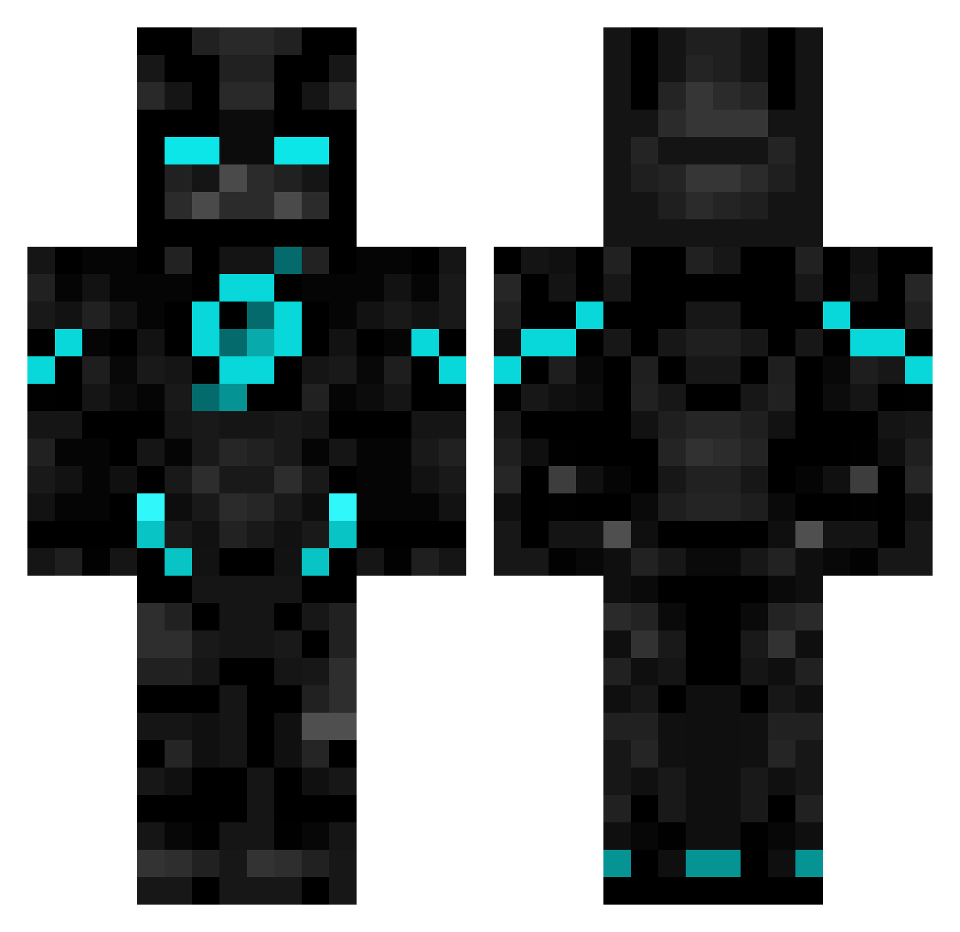 NorthSE Minecraft skin, front and back view
