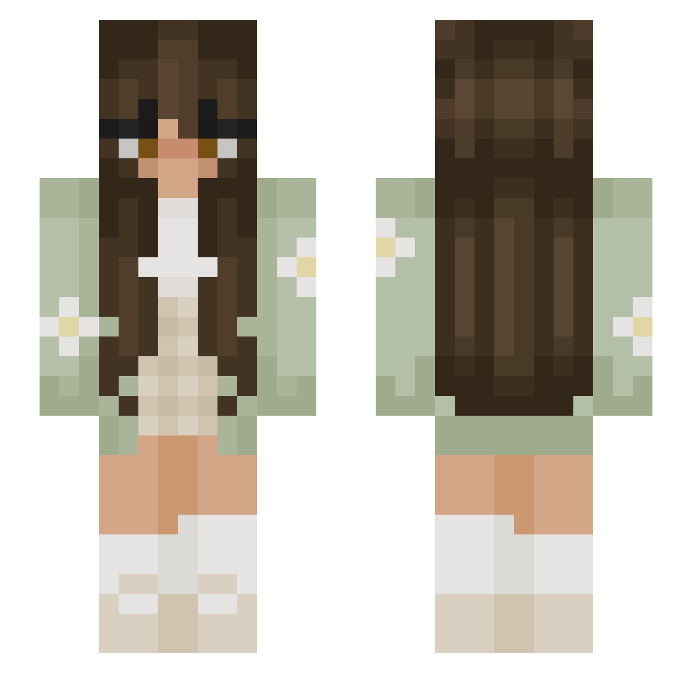 Meolin Minecraft skin, front and back view