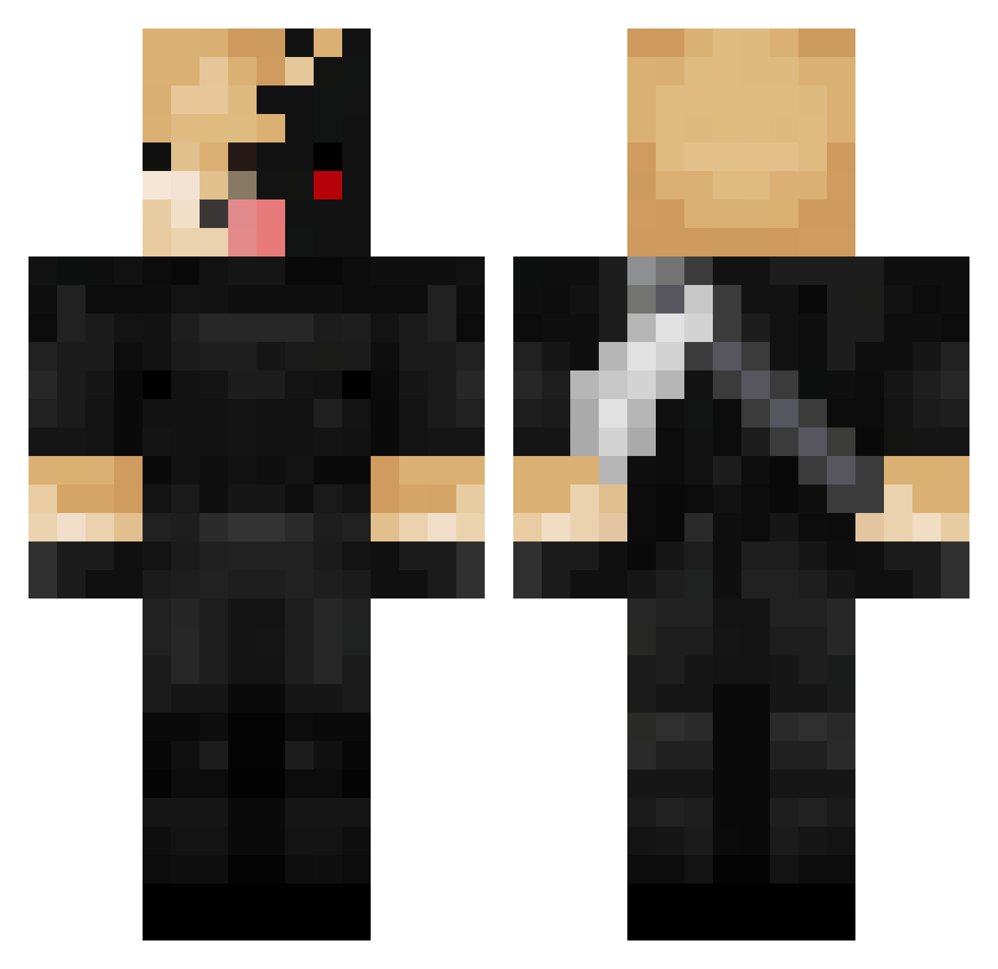 EVILMODE_EXE Minecraft skin, front and back view