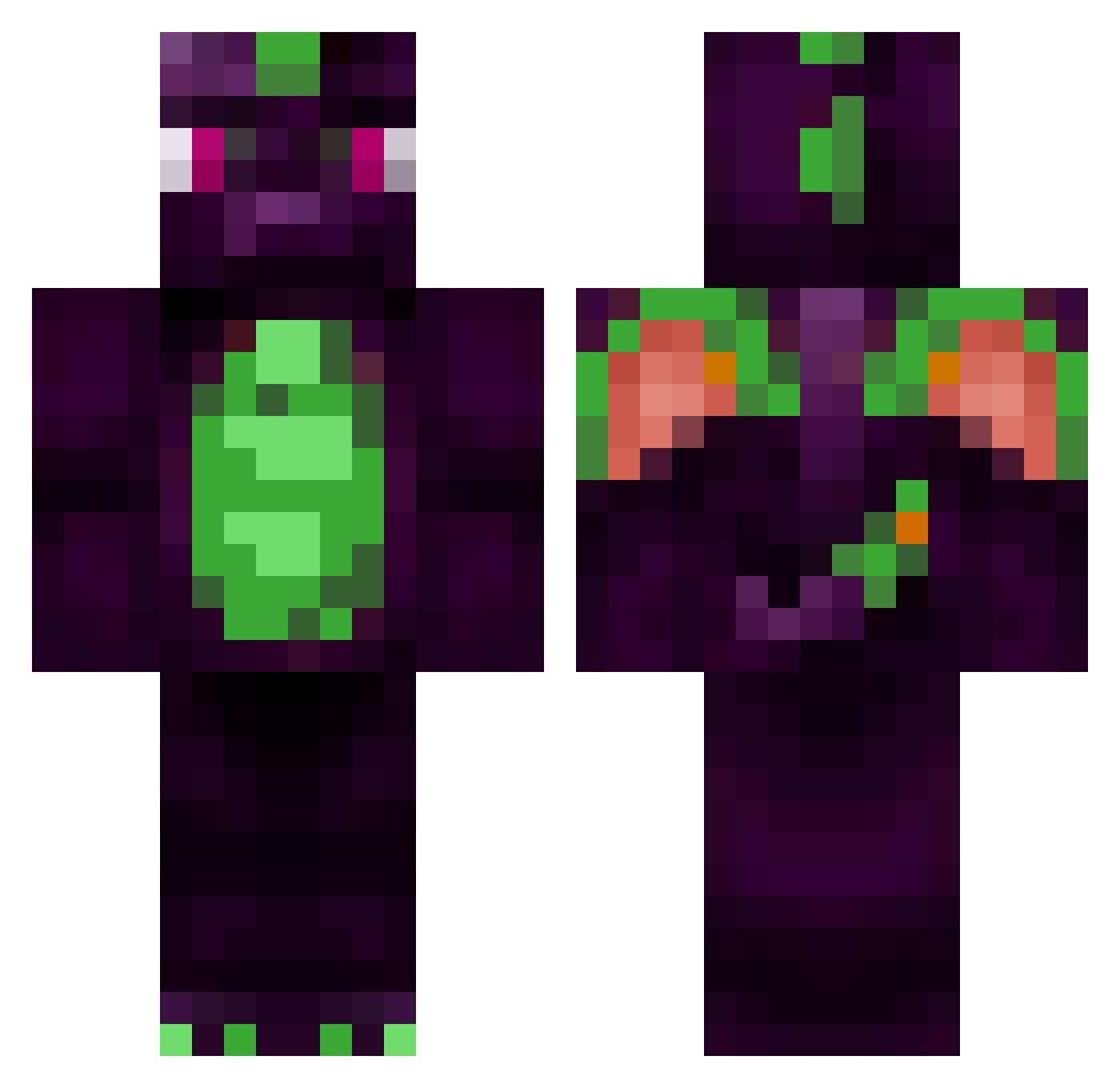 leyw Minecraft skin, front and back view