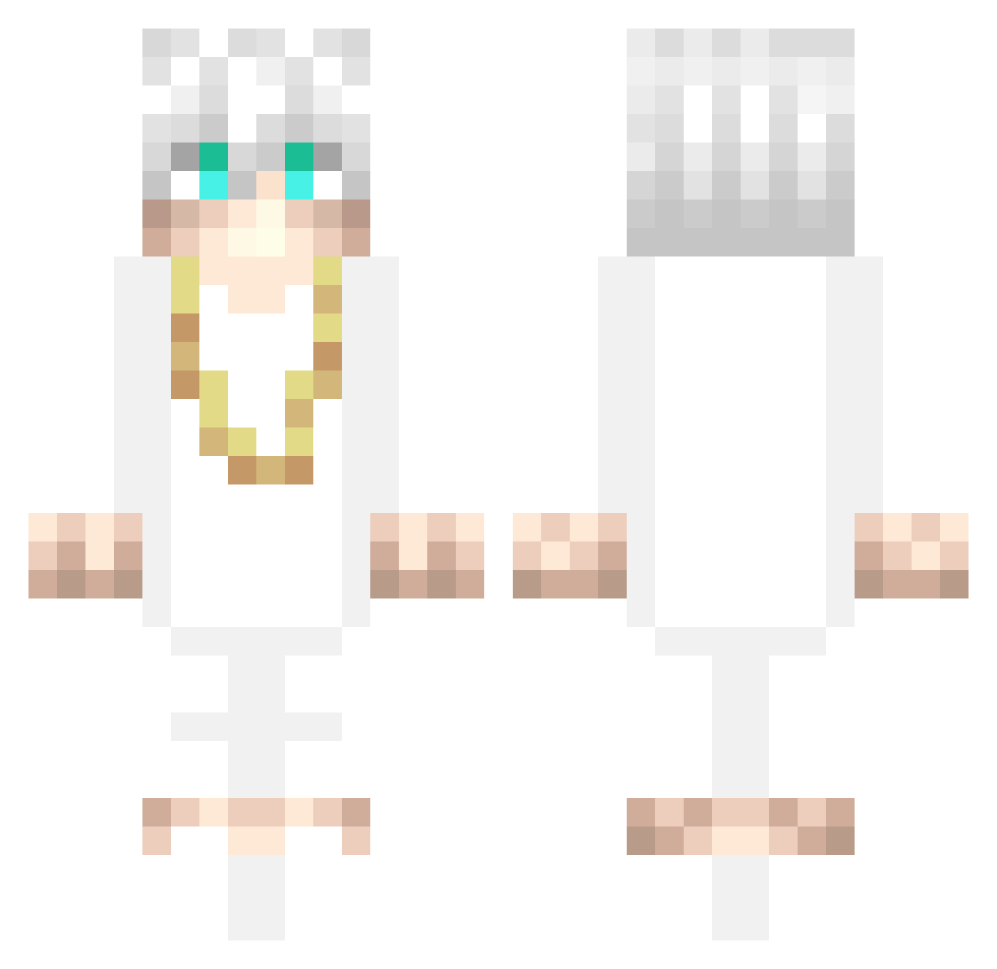 wx3n Minecraft skin, front and back view
