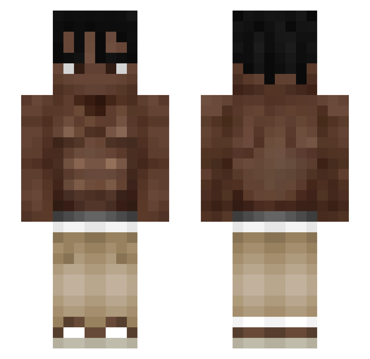 ycuk Minecraft skin, front and back view