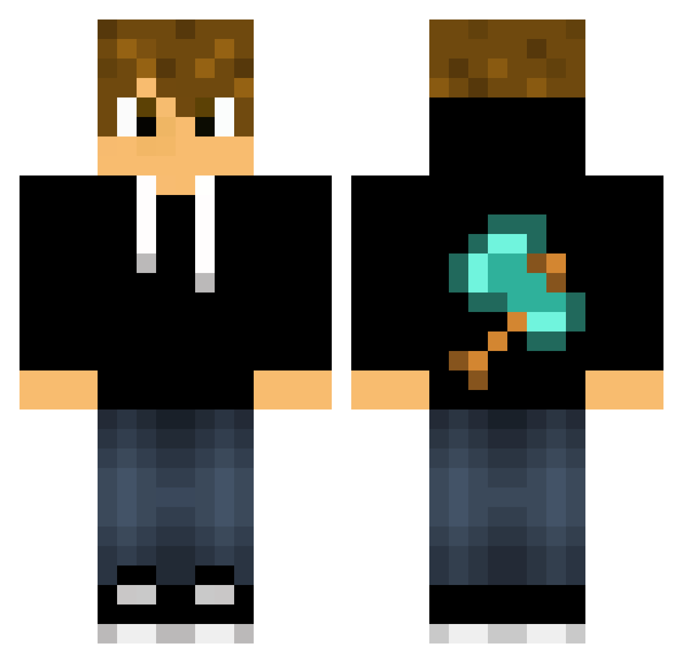 Zzbeast Minecraft skin, front and back view