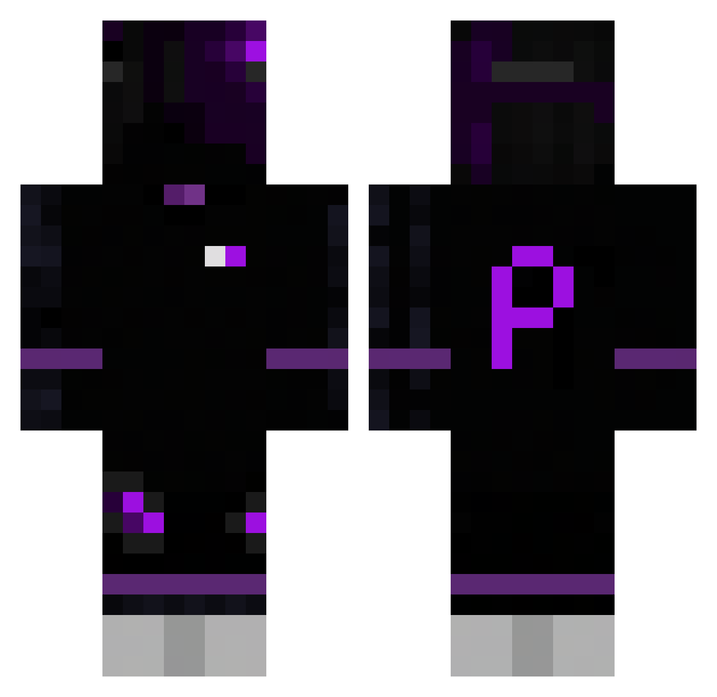 slitea Minecraft skin, front and back view