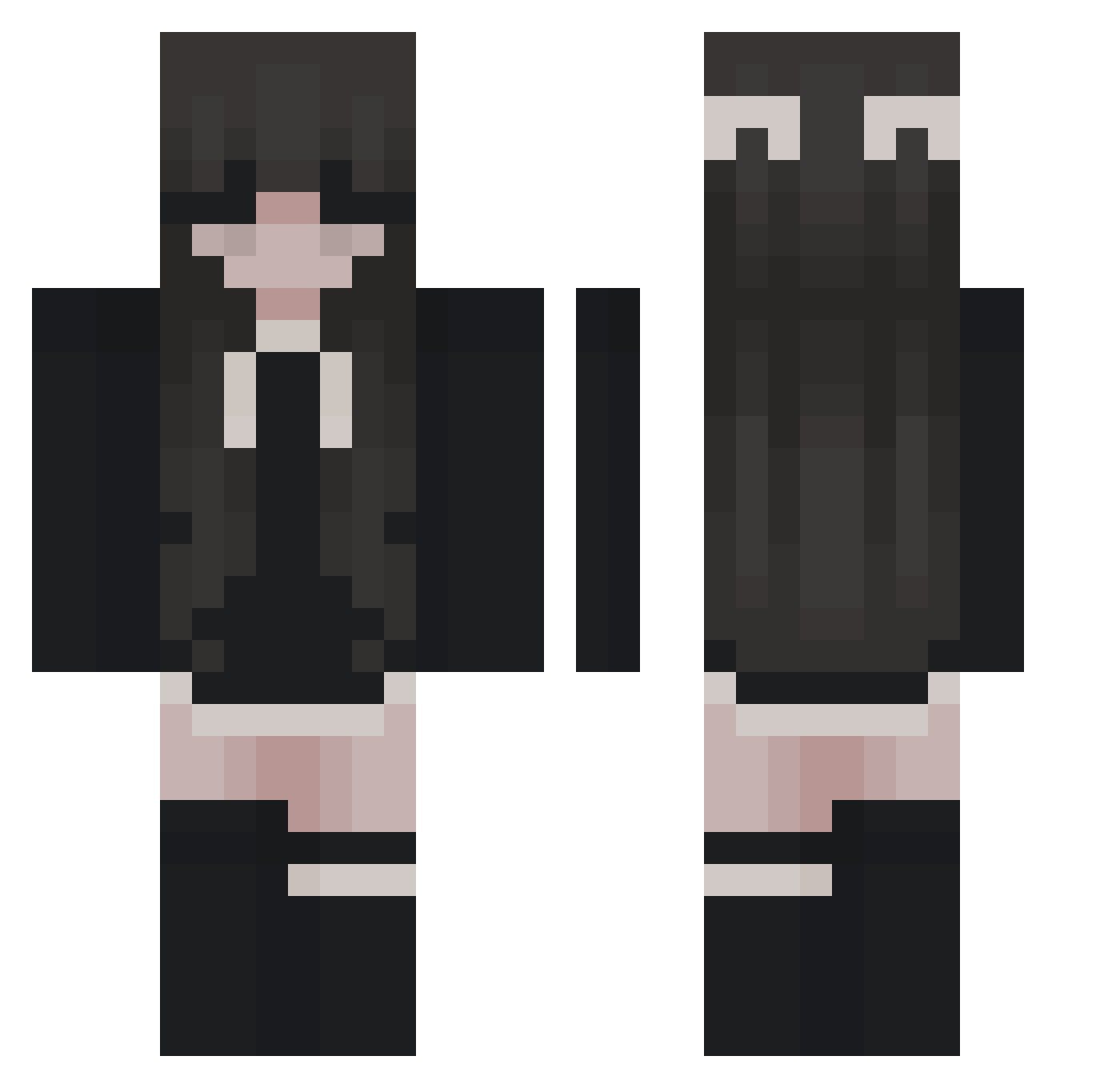 PockyStixx_ Minecraft skin, front and back view