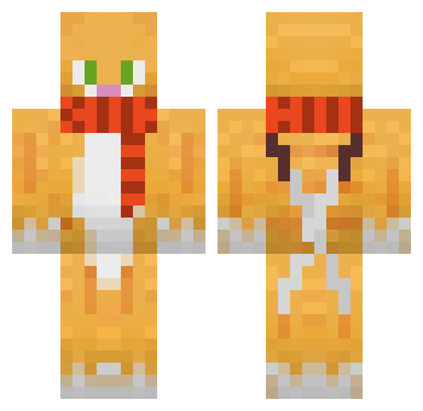 knucklecracker Minecraft skin, front and back view