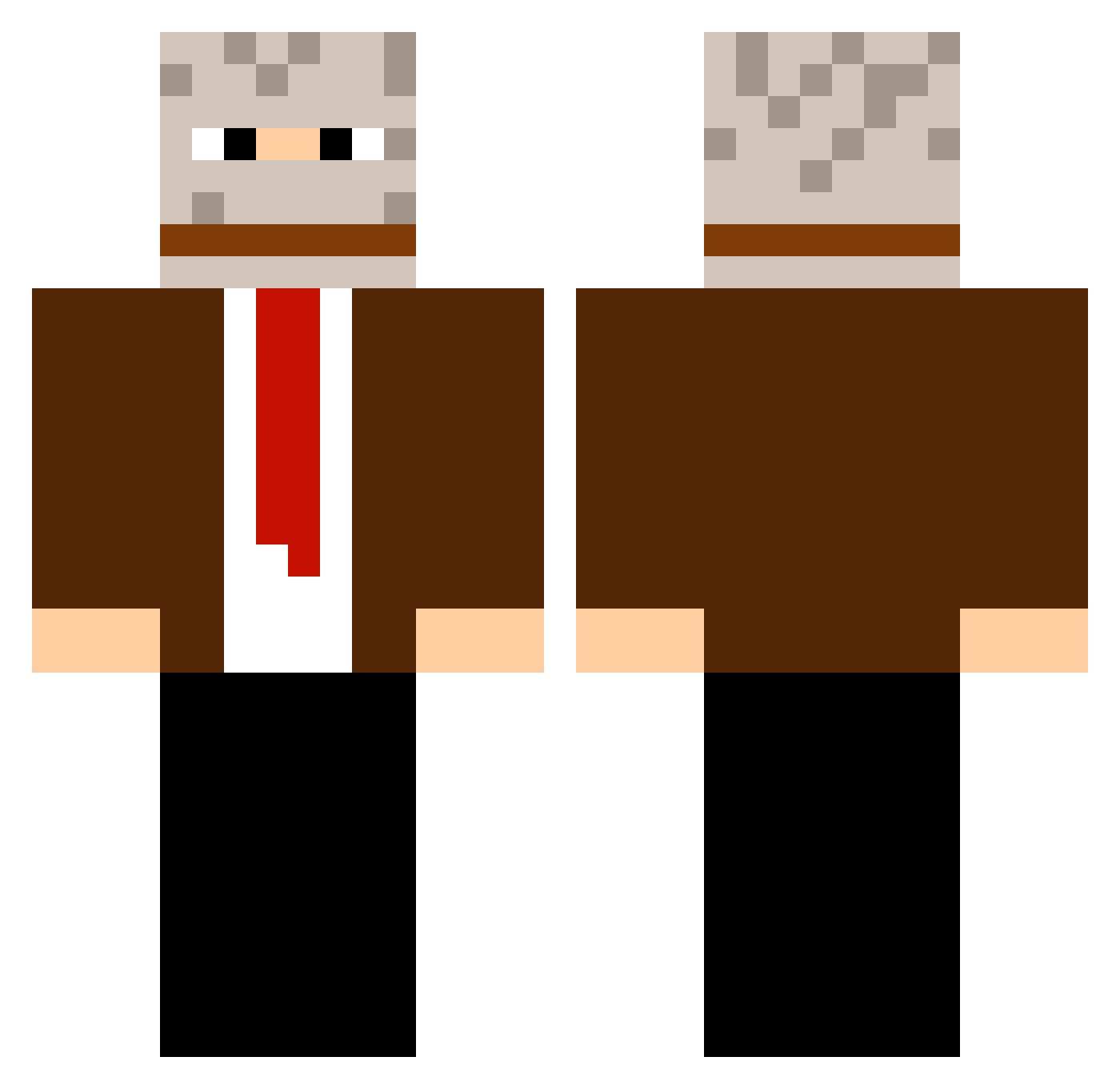 Chocmansito Minecraft skin, front and back view