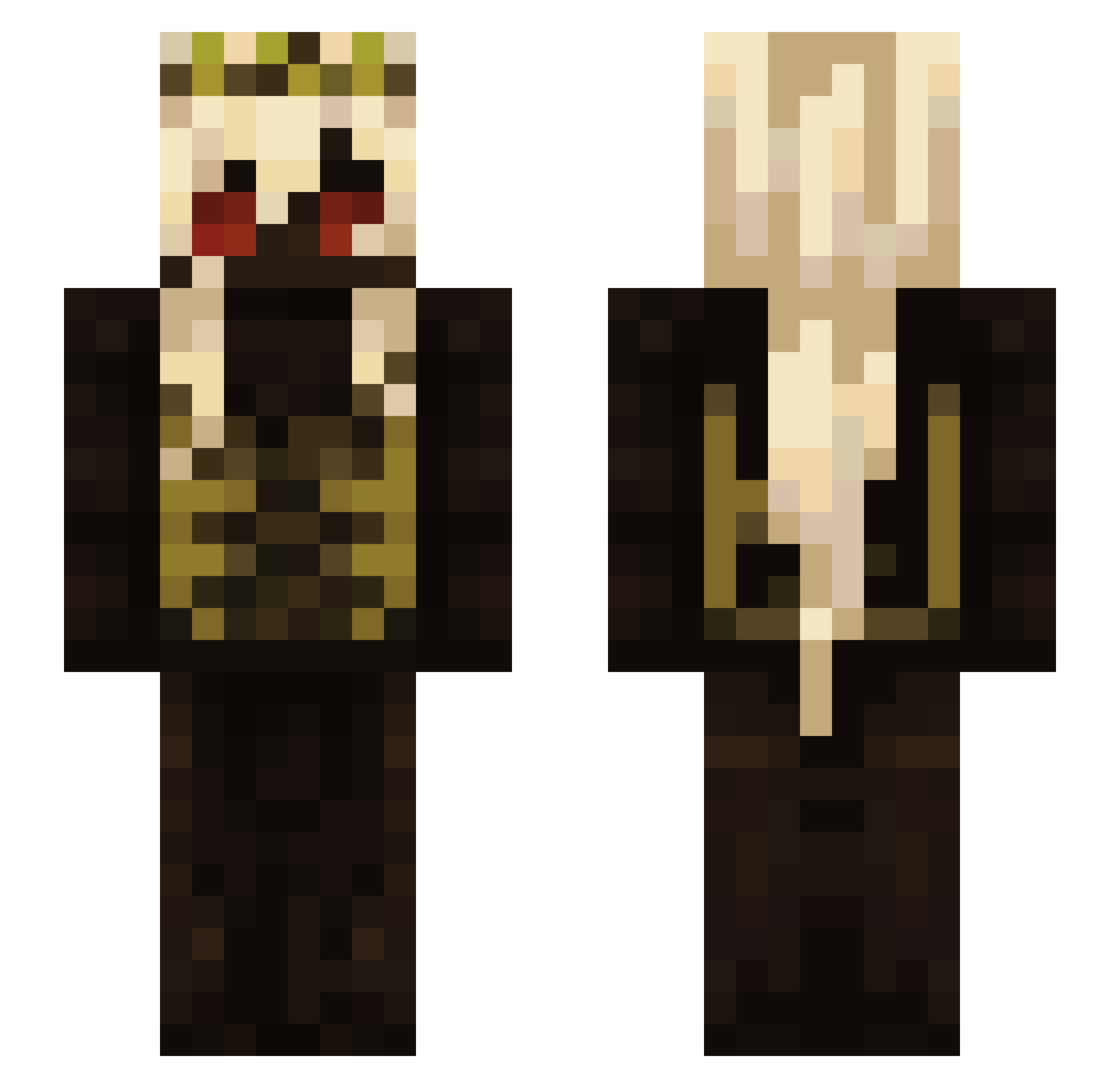 Kieje12 Minecraft skin, front and back view