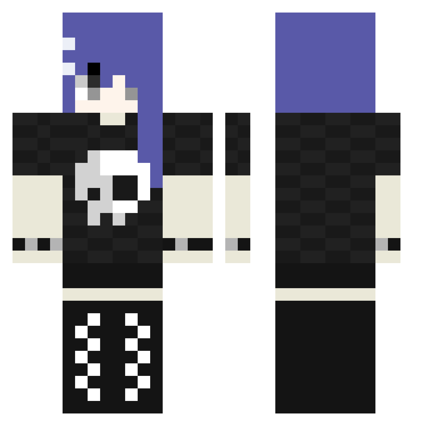 Sucharina Minecraft skin, front and back view