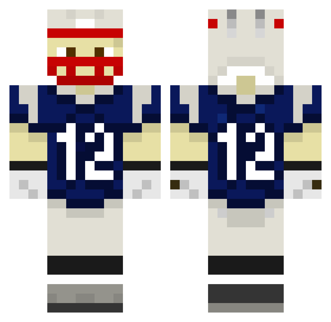 Repick Minecraft skin, front and back view
