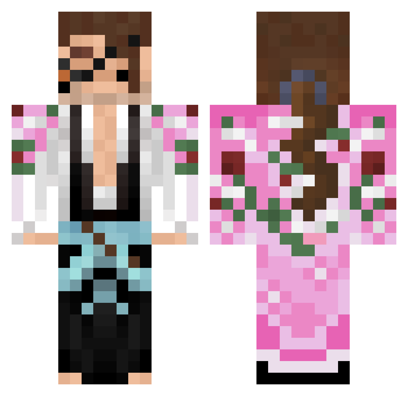 asistedbongo Minecraft skin, front and back view