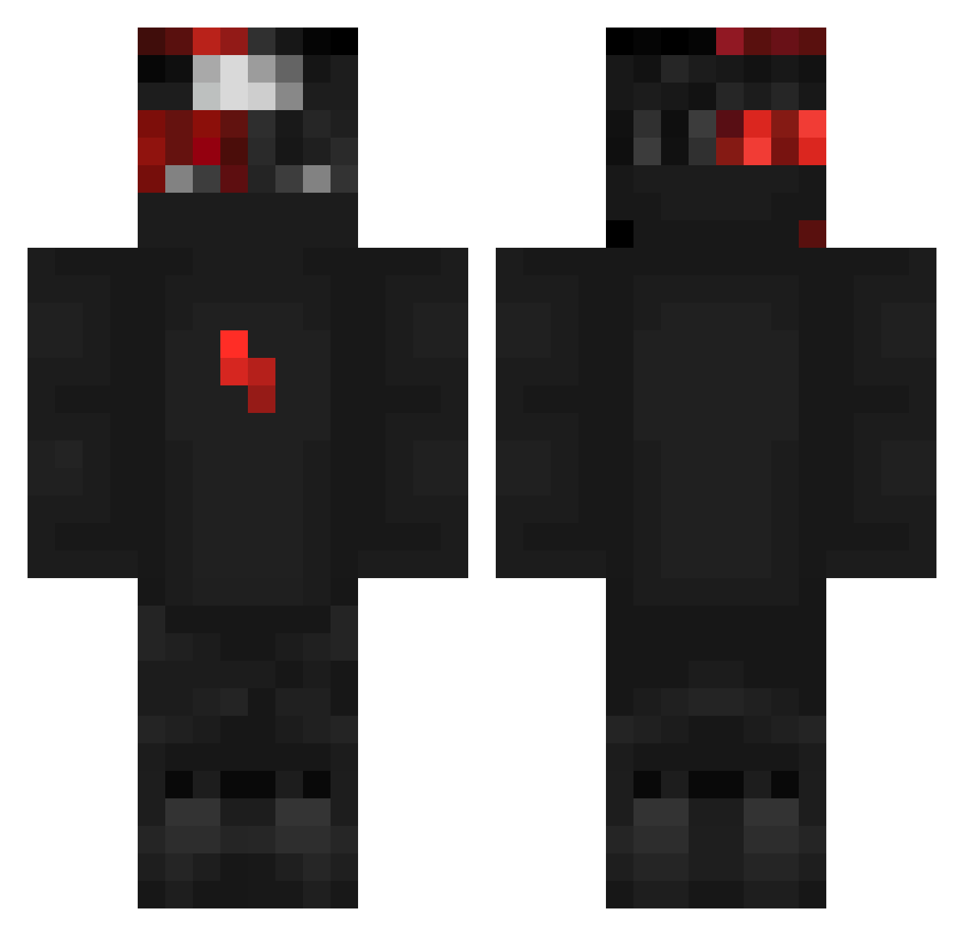 SadlyBad Minecraft skin, front and back view