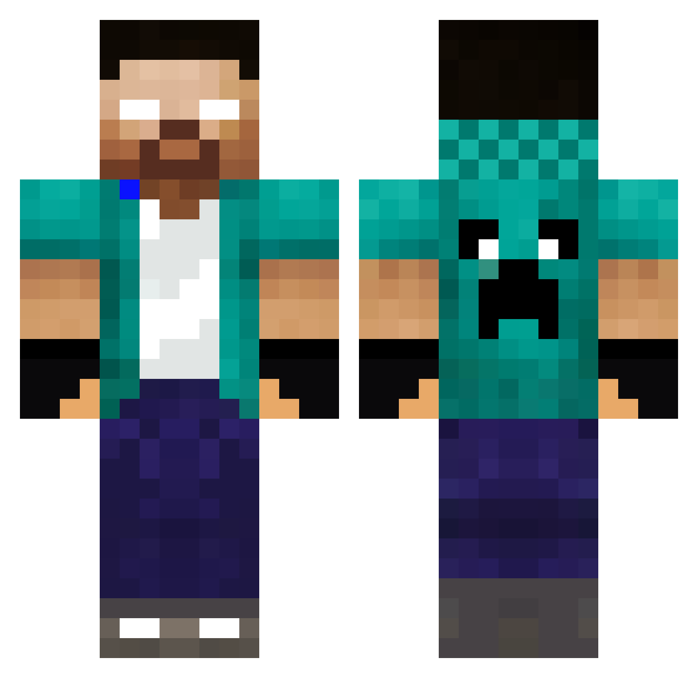 wolfdog107 Minecraft skin, front and back view