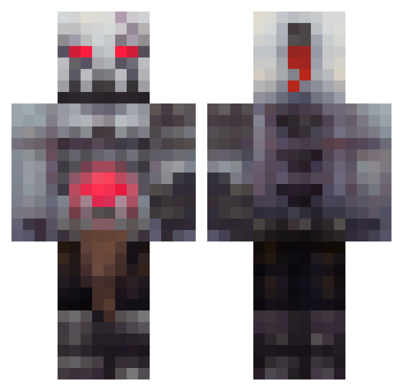 GuthFTW Minecraft skin, front and back view