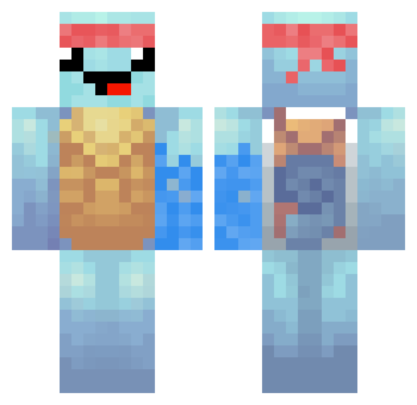 PepsimanO8 Minecraft skin, front and back view
