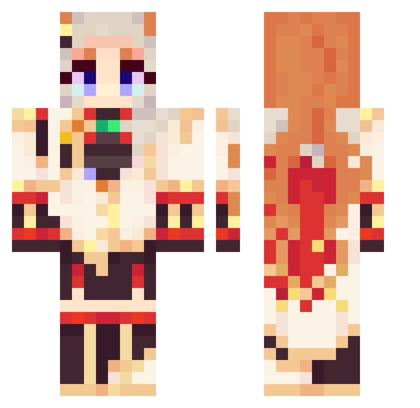 Riscenn Minecraft skin, front and back view