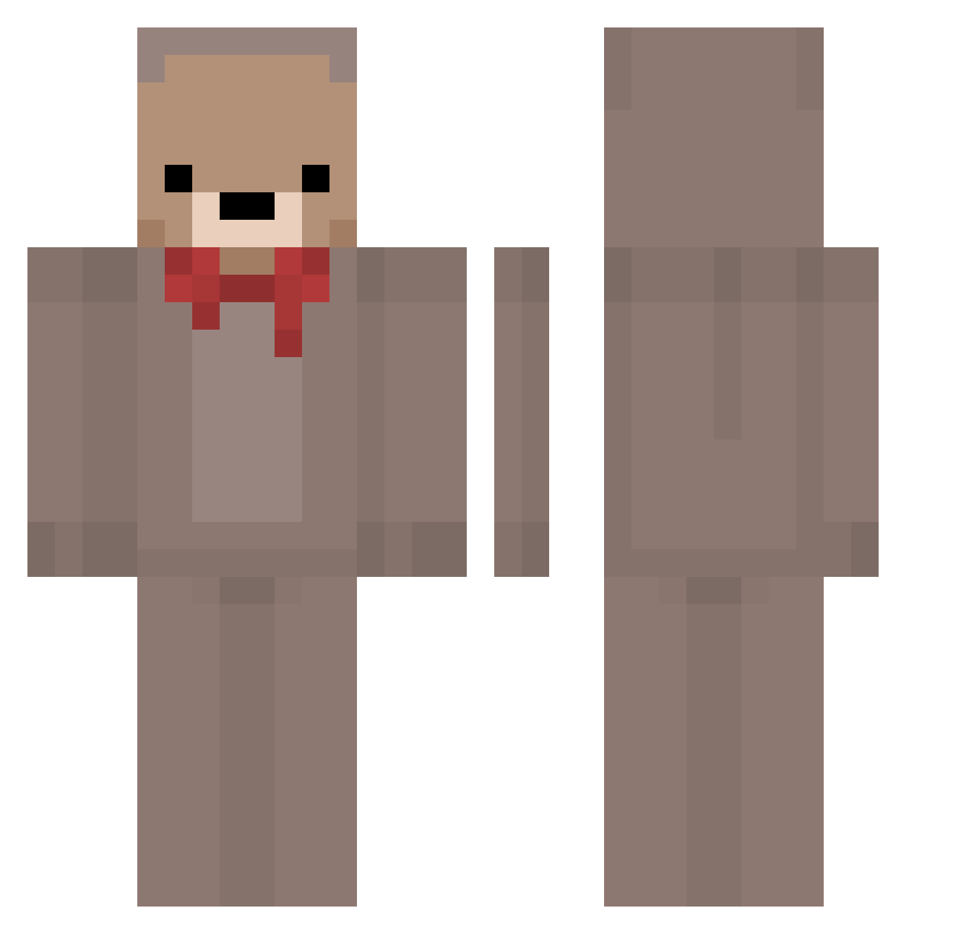 svhhia Minecraft skin, front and back view