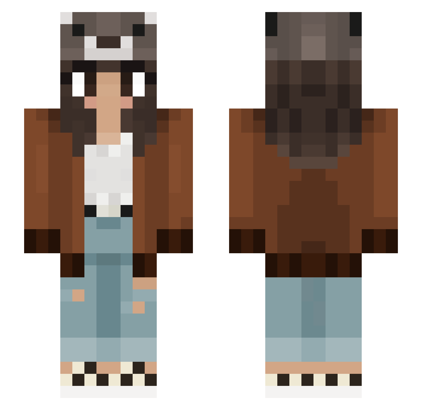 RegularRac Minecraft skin, front and back view
