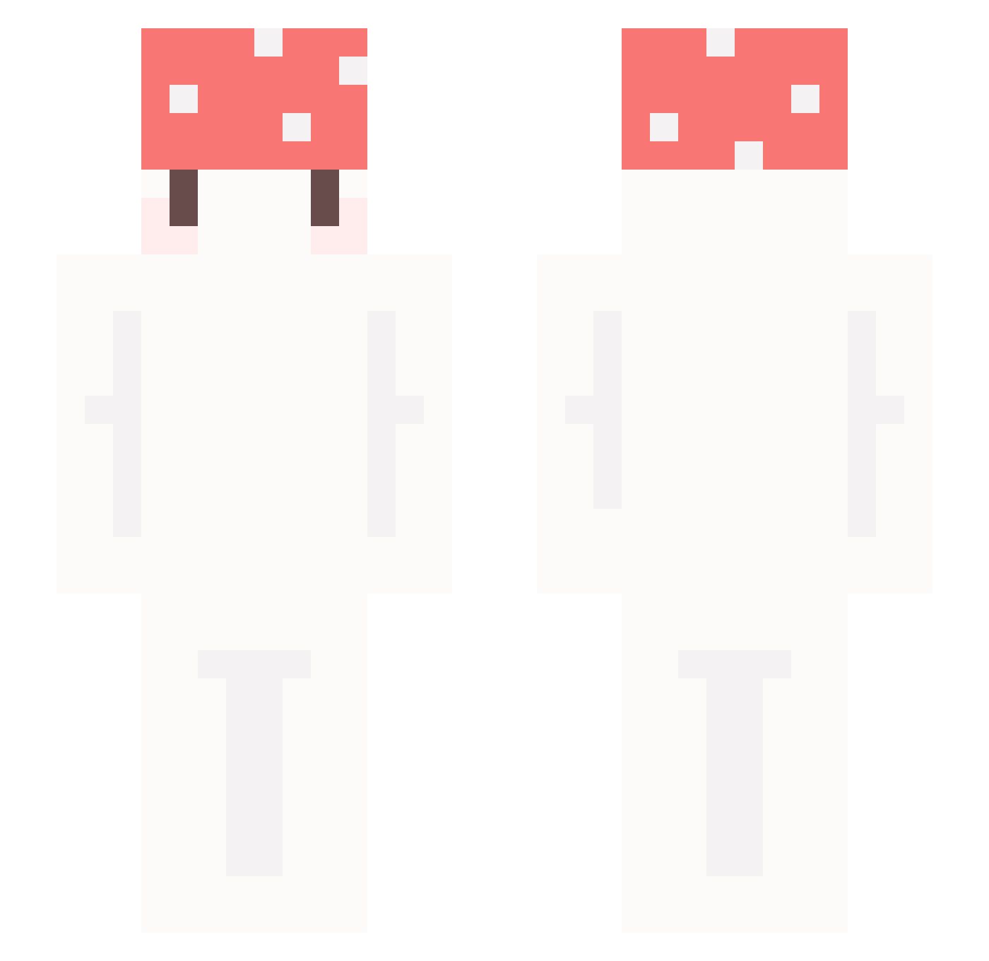 Faucom Minecraft skin, front and back view