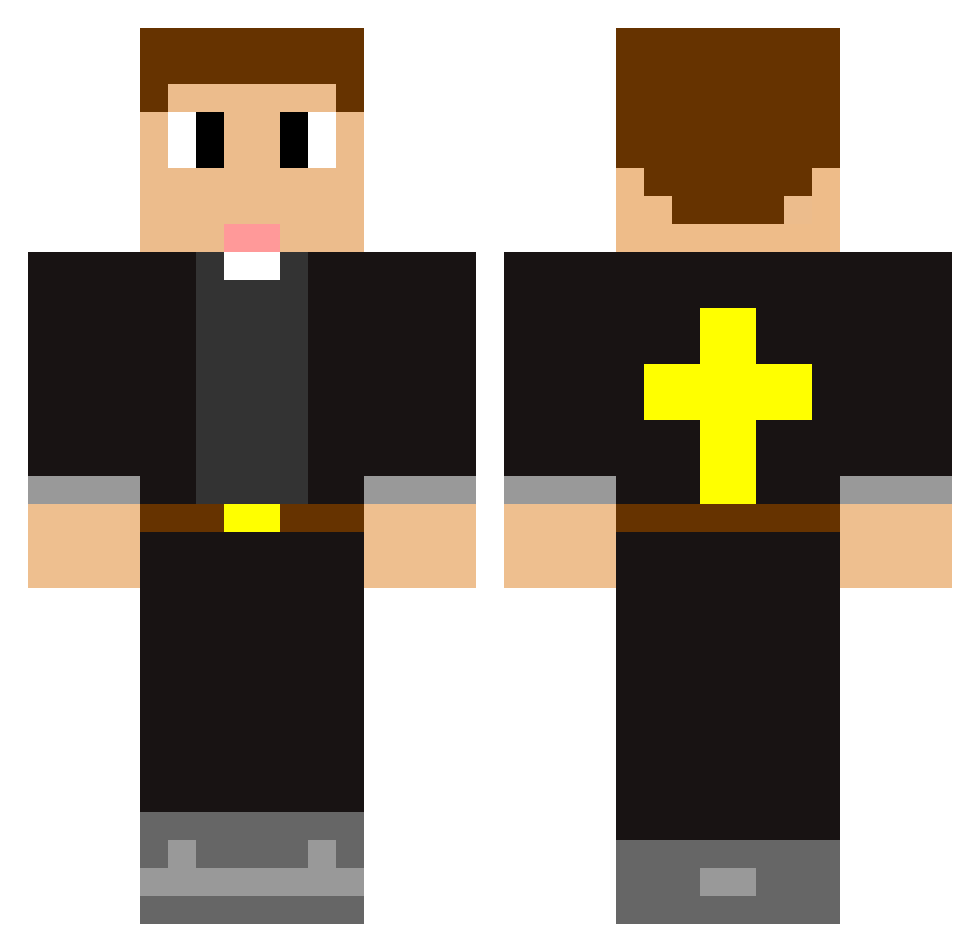 x4HxW4R Minecraft skin, front and back view