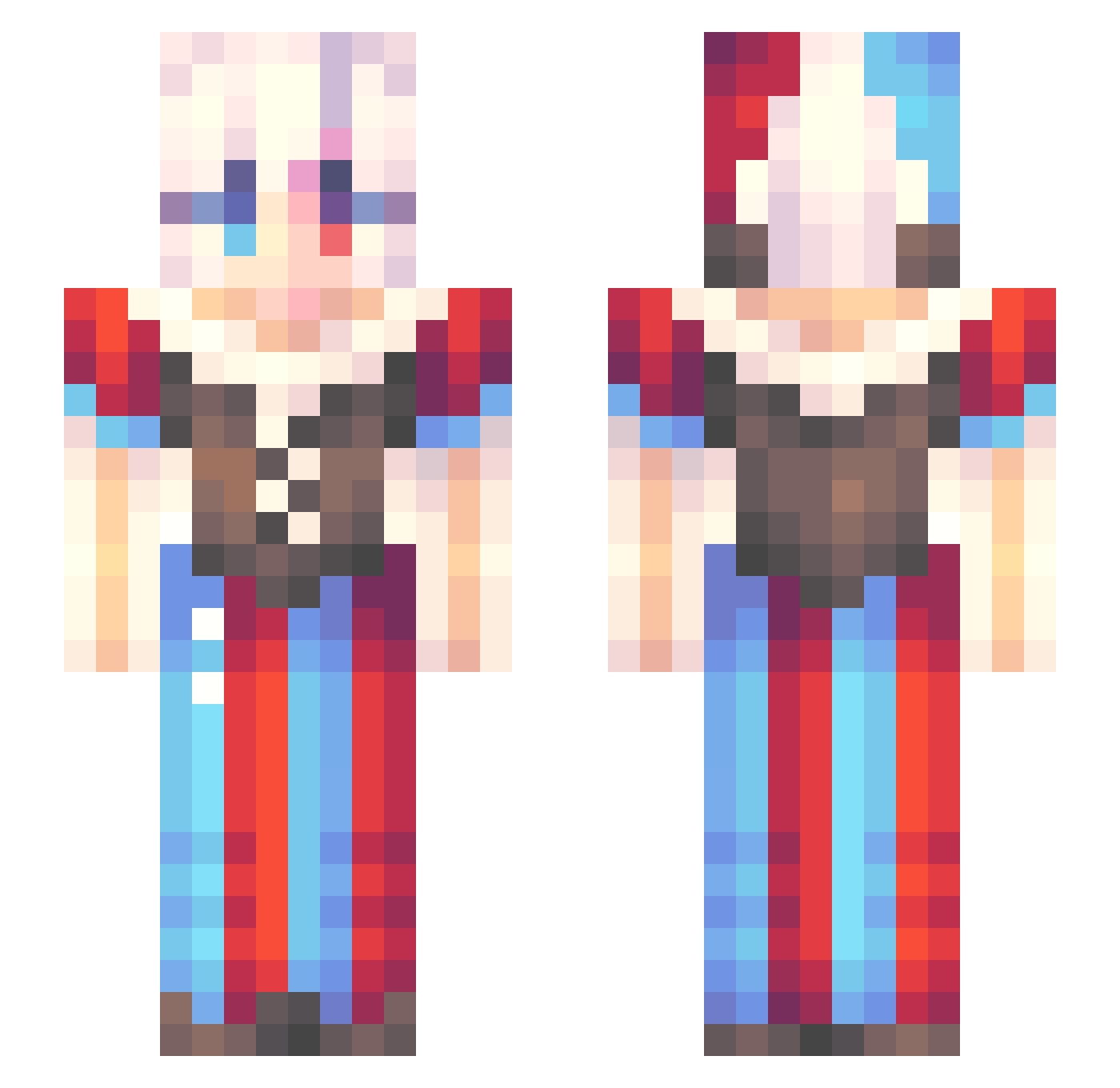 ZillionSalt0 Minecraft skin, front and back view