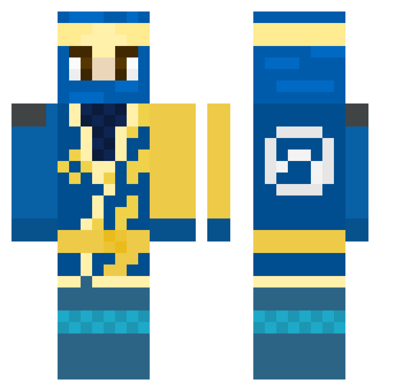 JayMistrzBlyskaw Minecraft skin, front and back view