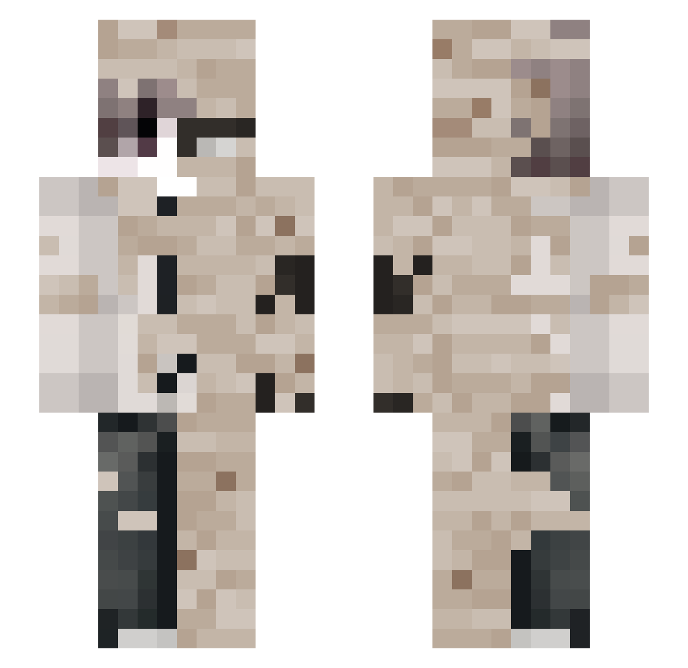 swlftt Minecraft skin, front and back view
