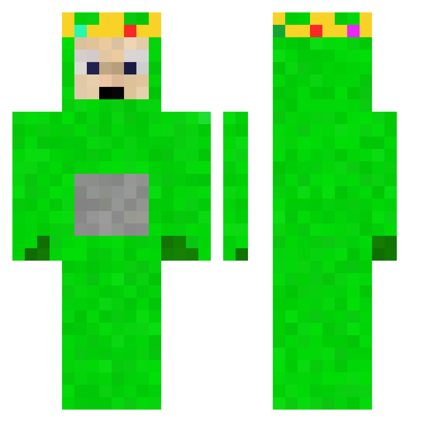 qarxy Minecraft skin, front and back view