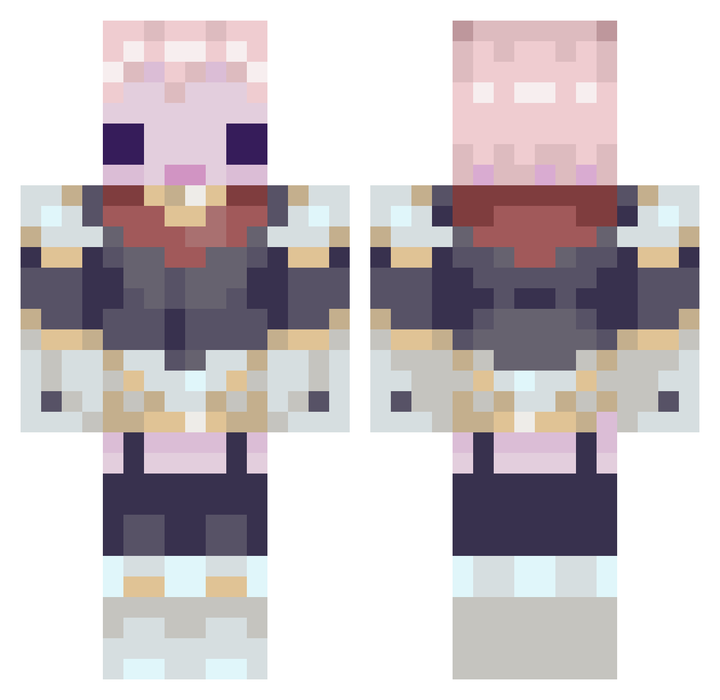 SewerSalmon Minecraft skin, front and back view