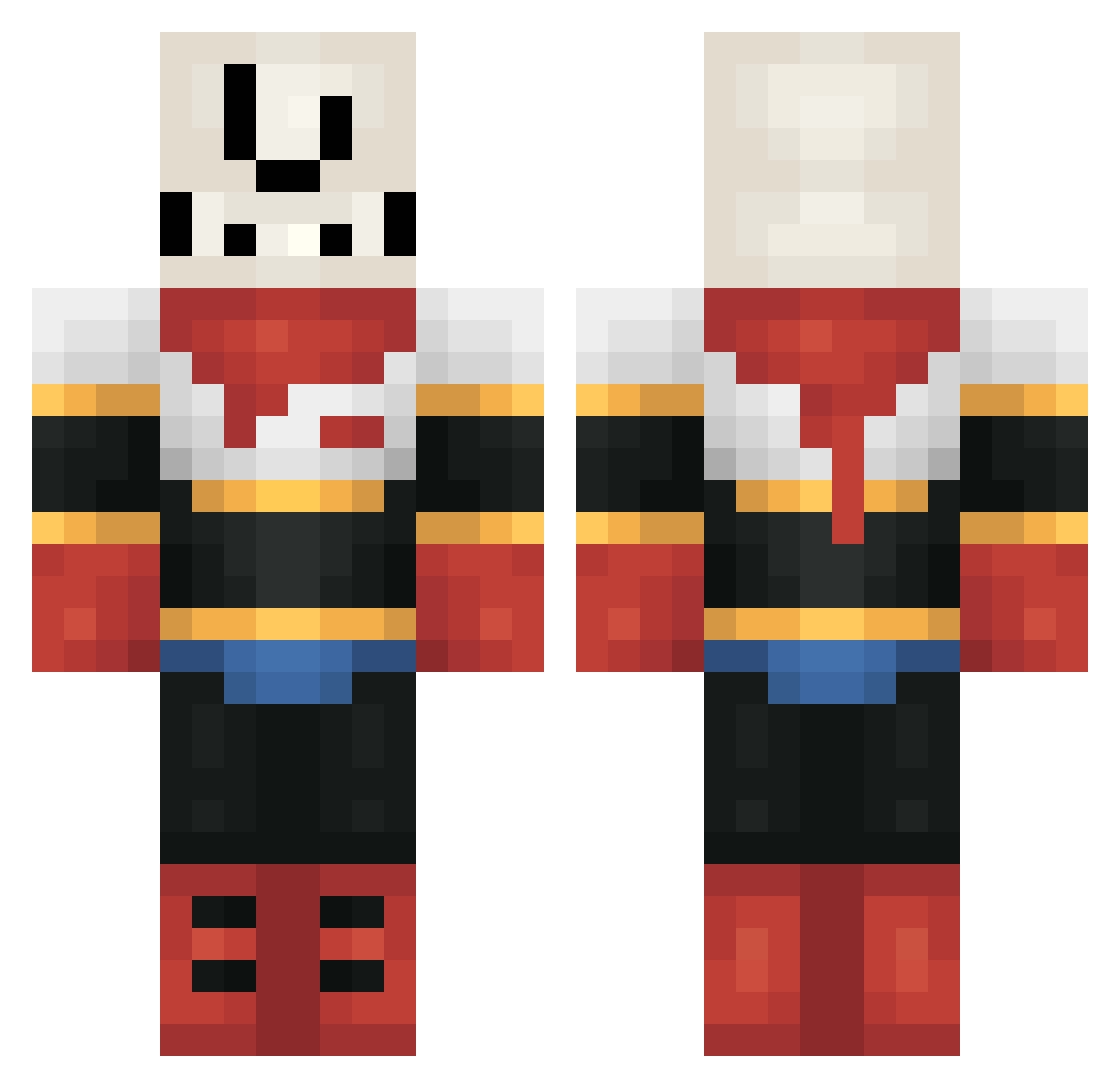 pawelfx Minecraft skin, front and back view