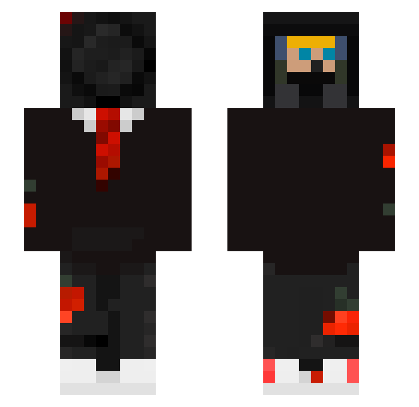 RedstoneCamera Minecraft skin, front and back view