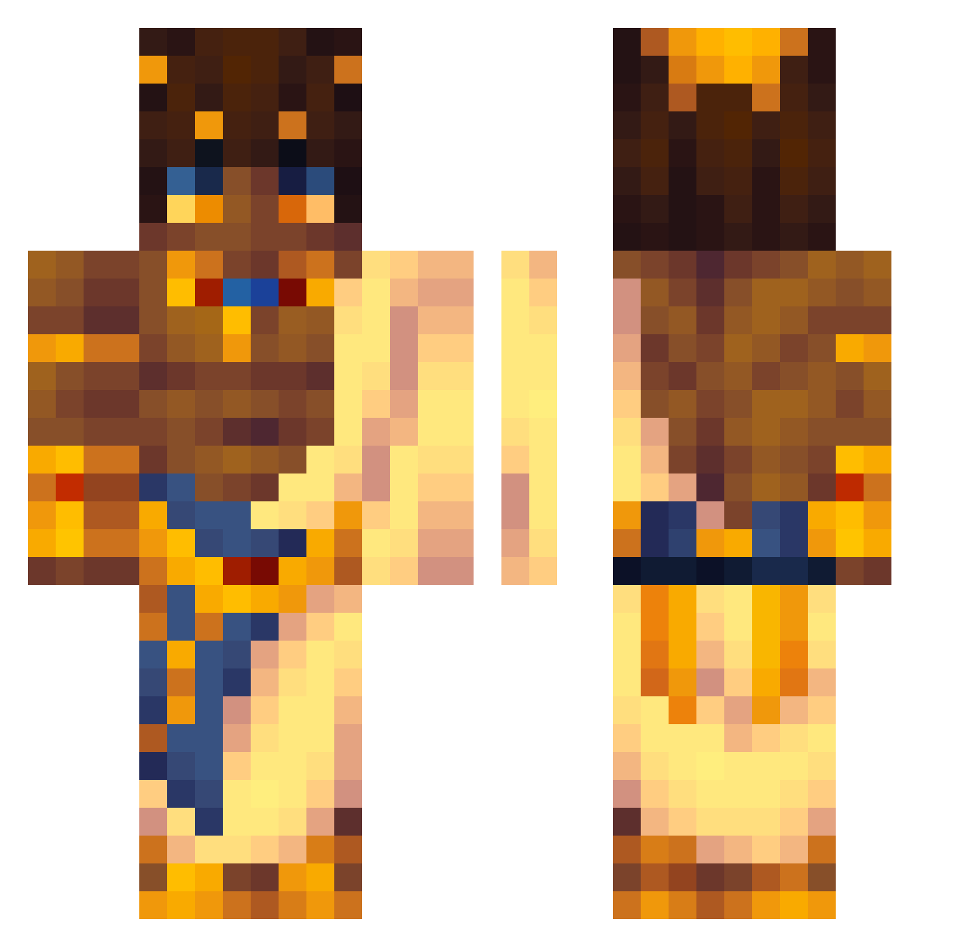 SafeAmongFriends Minecraft skin, front and back view